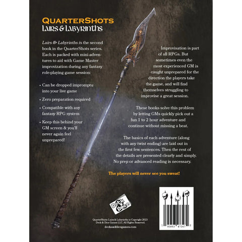 QuarterShots: Lairs & Labyrinths - Tabletop Bookshelf