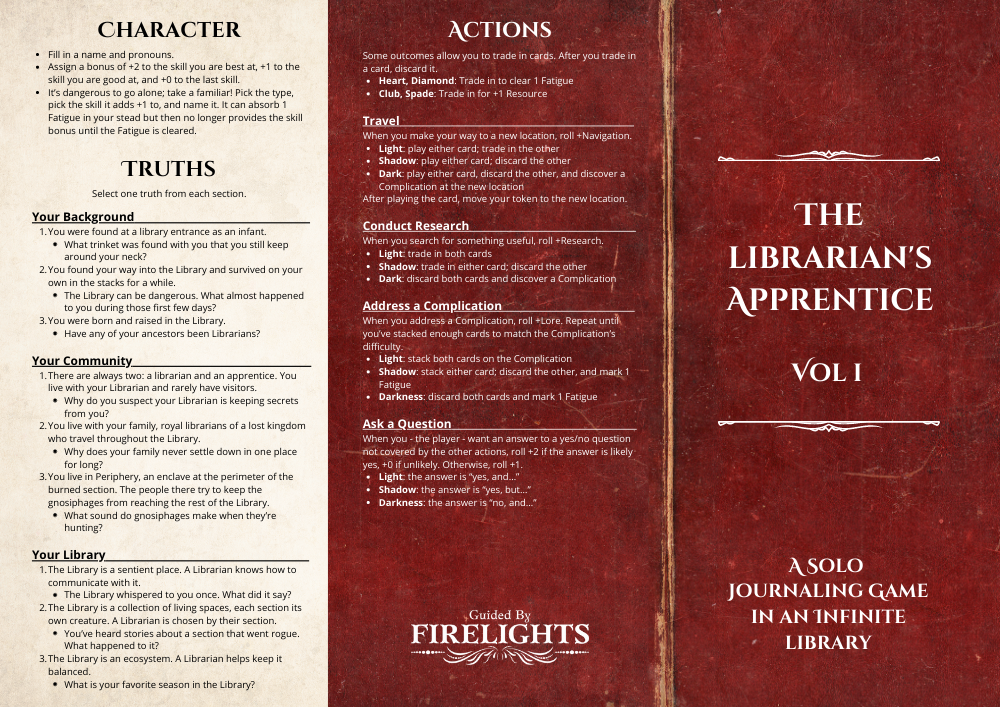 Library Apprentice The Librarian's Apprentice - A Solo Journaling Game in an Infinite Lib ...