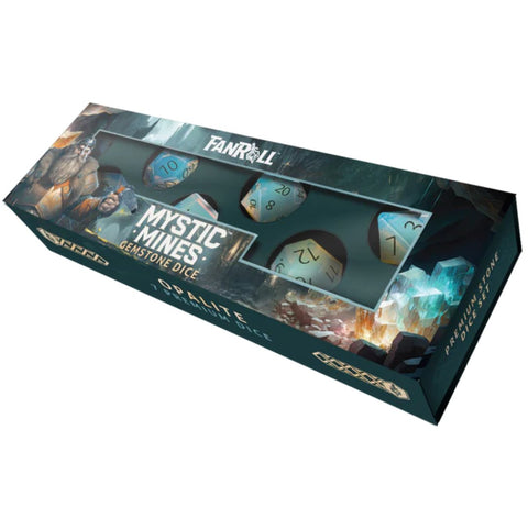 Mystic Mines Gemstone Poly Dice Sets - Tabletop Bookshelf