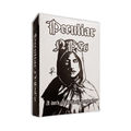 Card deck packaging with a hooded figure illustration and text on a white background