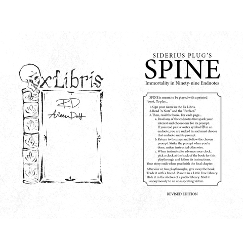 SPINE: Siderius Plug's Immortality in Ninety-nine Endnotes