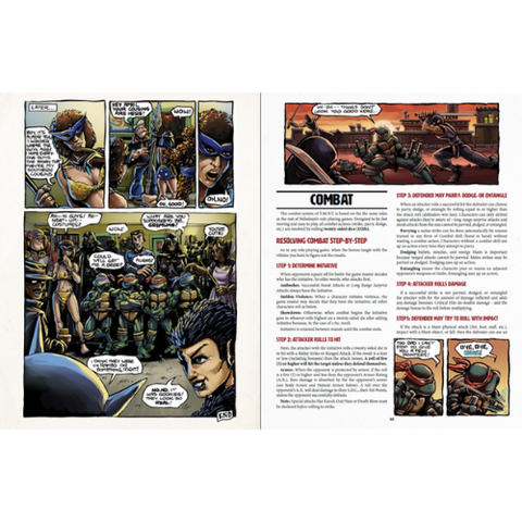 Comic book page with character illustrations and text on a white background