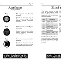 Pages from a game rulebook with text and icons on a white background