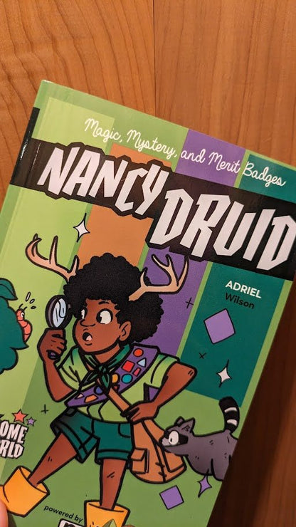 Nancy Druid - Magic, Mystery, and Merit Badges - Tabletop Bookshelf